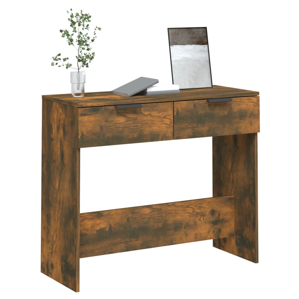 vidaXL Console Chêne Fumé 90x36x75 cm Bois d'ingénierie
