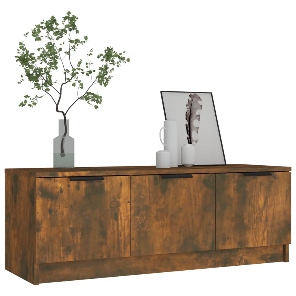 Meuble TV vidaXL chêne fumé 102x35x36,5 cm bois d'ingénierie