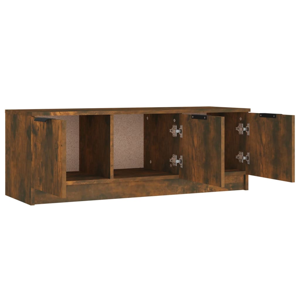 Meuble TV vidaXL chêne fumé 102x35x36,5 cm bois d'ingénierie