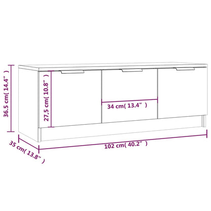 Meuble TV vidaXL chêne fumé 102x35x36,5 cm bois d'ingénierie