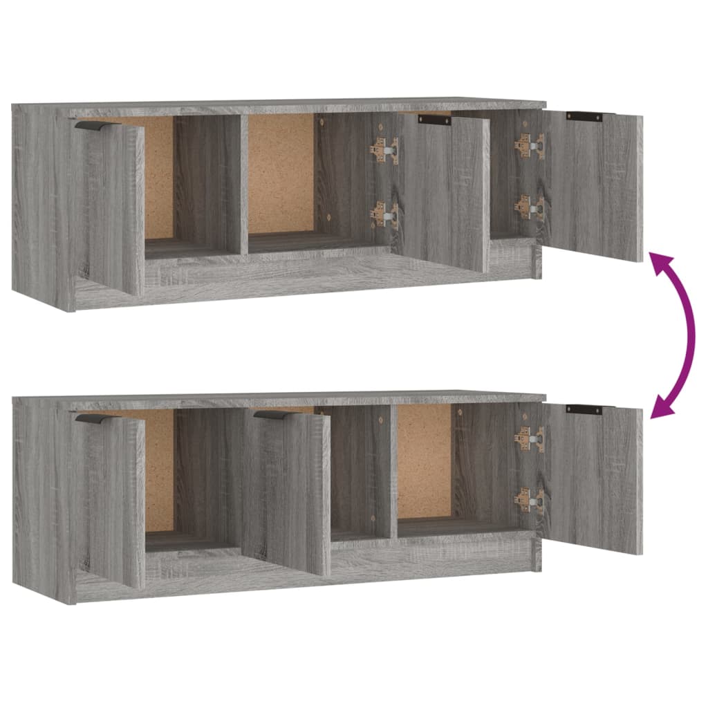 vidaXL Meuble TV gris Sonoma 102x35x36,5 cm Aggloméré