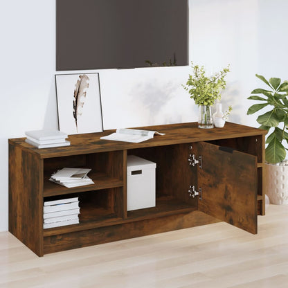 vidaXL Meuble TV chêne fumé 102x35,5x36,5 cm bois d'ingénierie