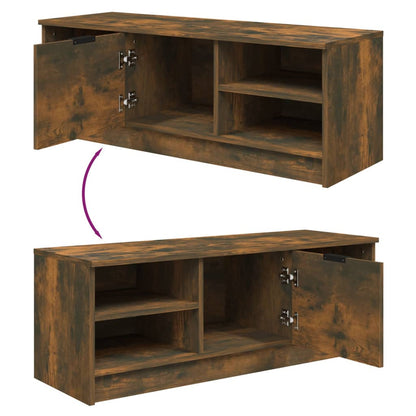vidaXL Meuble TV chêne fumé 102x35,5x36,5 cm bois d'ingénierie