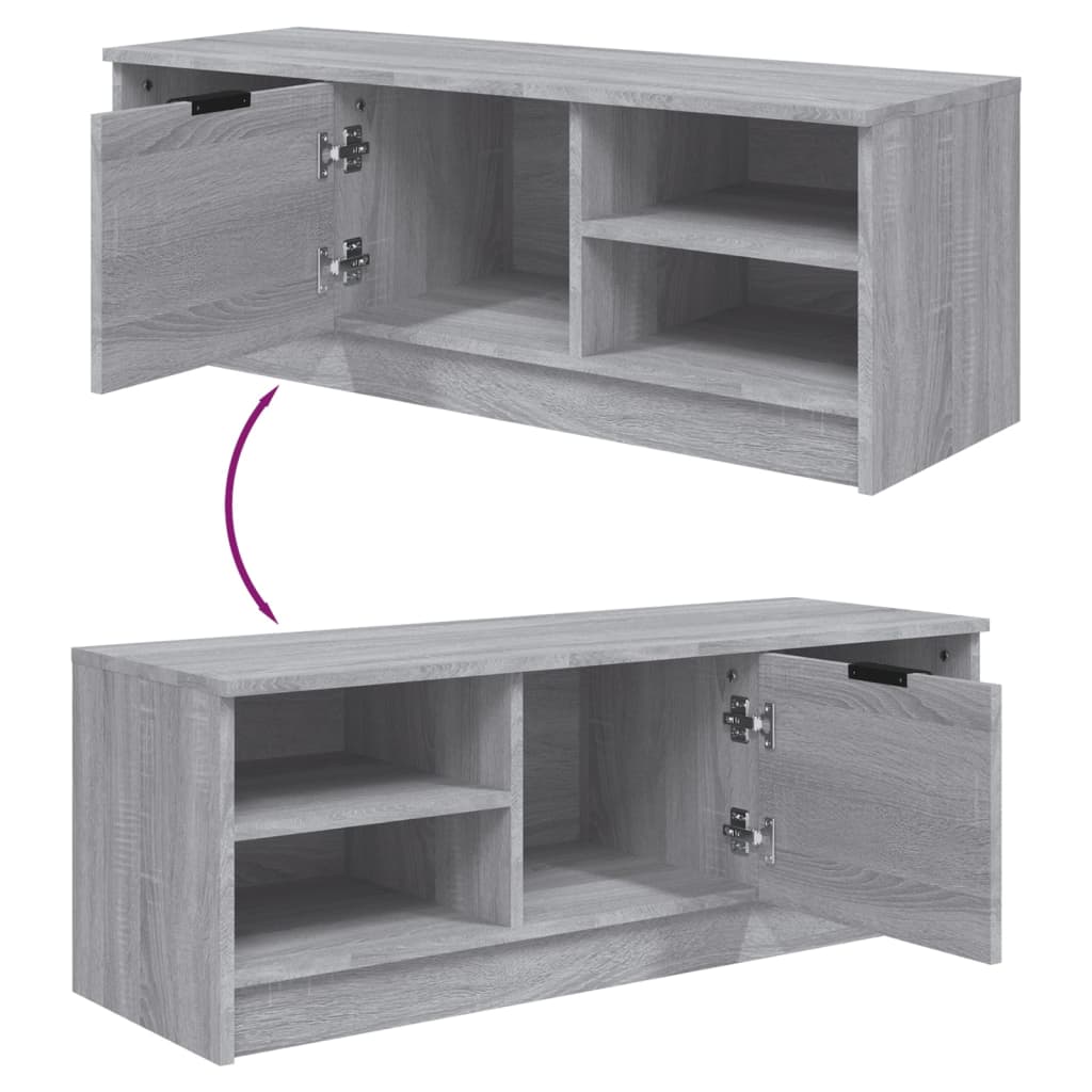 vidaXL Meuble TV Gris Sonoma 102x35,5x36,5 cm Bois d'ingénierie