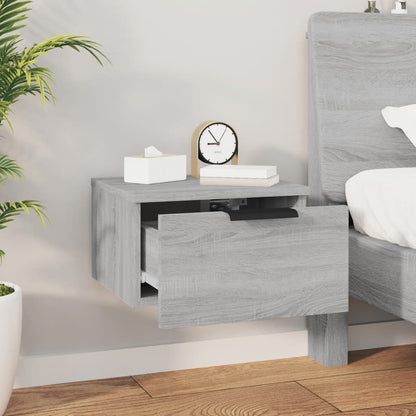 vidaXL Wand-Nachttisch Grau Sonoma 34x30x20 cm