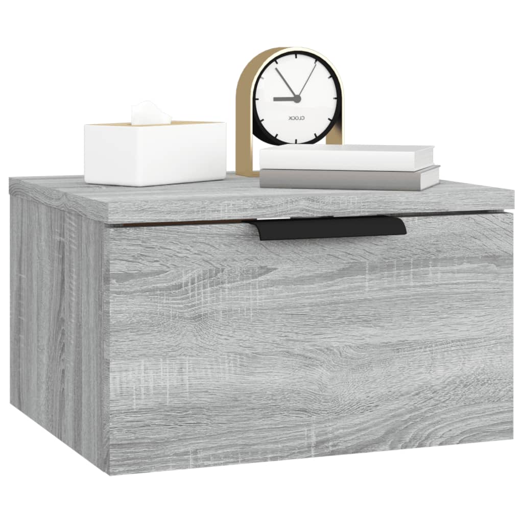 vidaXL Wand-Nachttisch Grau Sonoma 34x30x20 cm