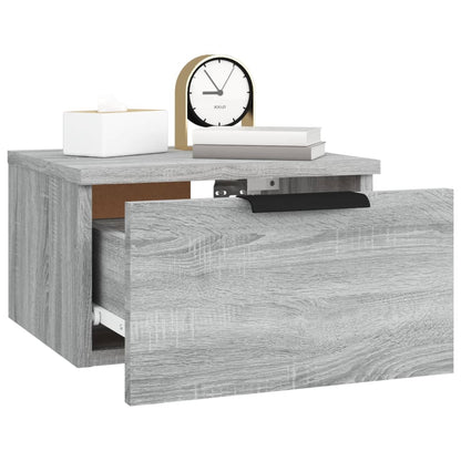 vidaXL Wand-Nachttisch Grau Sonoma 34x30x20 cm