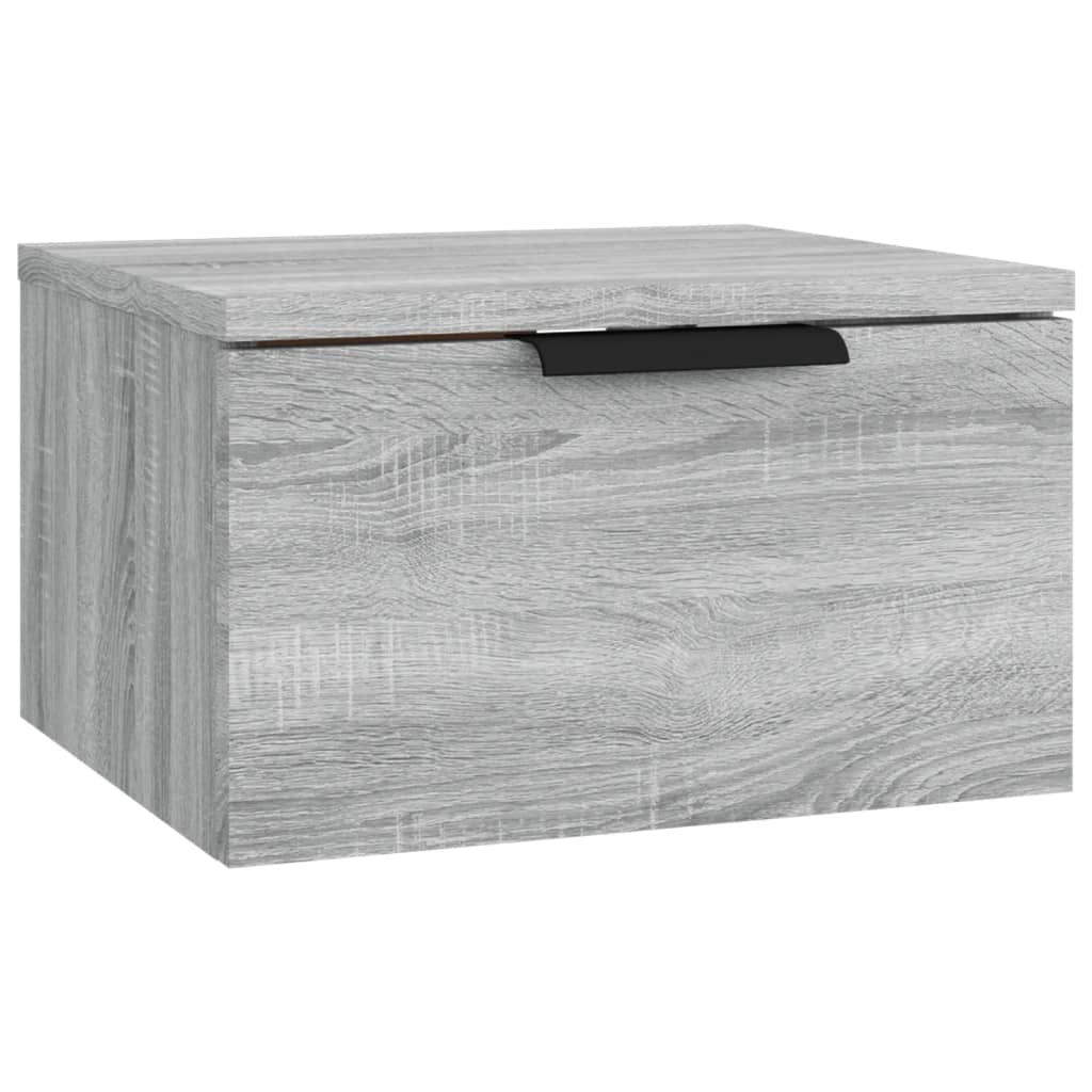 vidaXL Wand-Nachttische 2 Stk. Grau Sonoma 34x30x20 cm