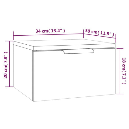 vidaXL Wand-Nachttische 2 Stk. Grau Sonoma 34x30x20 cm