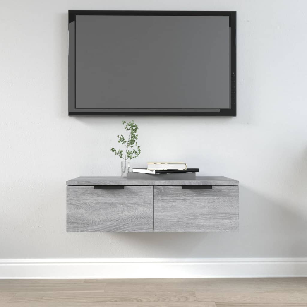 vidaXL Armoire murale gris Sonoma 68x30x20 cm aggloméré