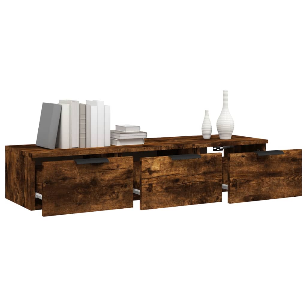 vidaXL Wandschrank Räuchereiche 102x30x20 cm Holzwerkstoff