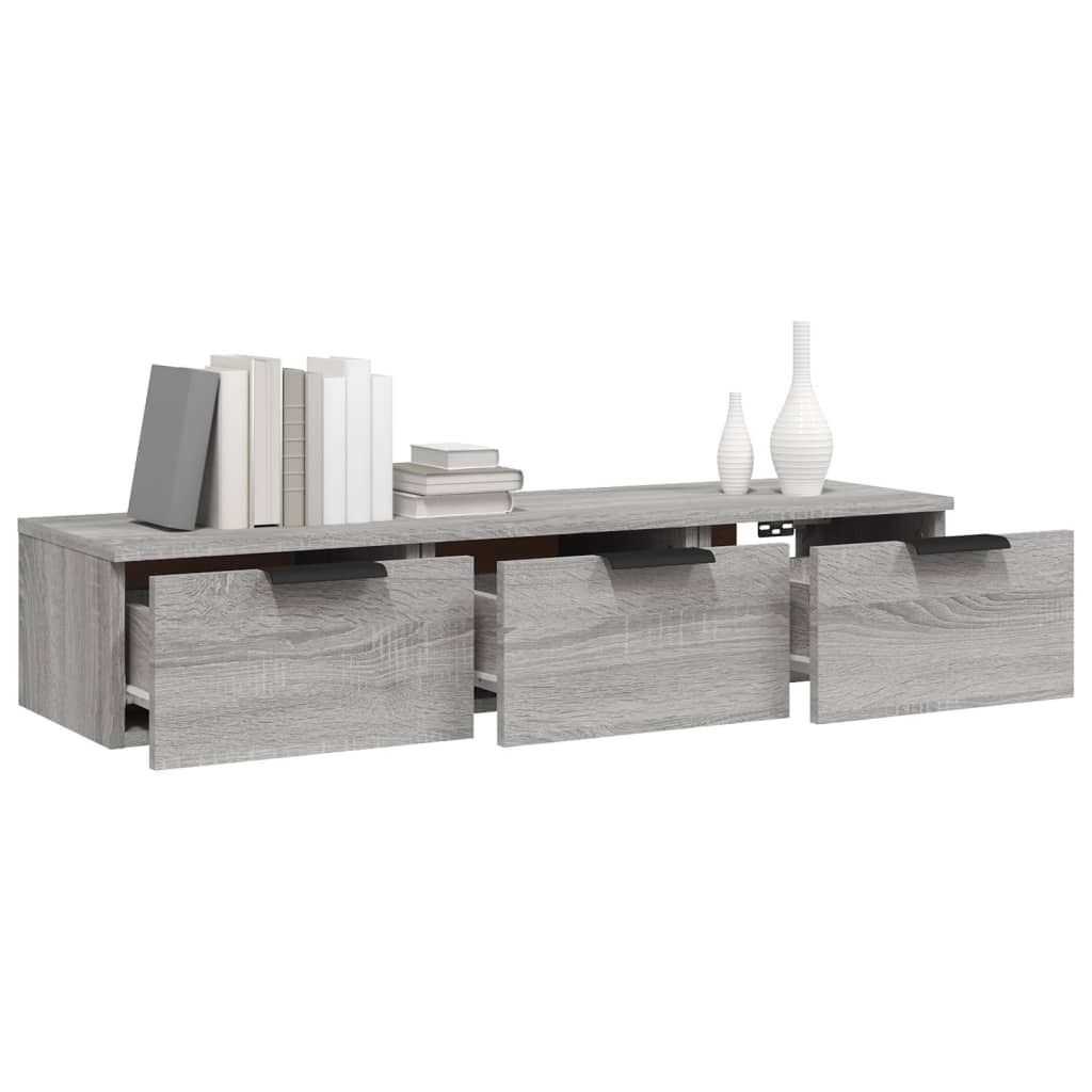 vidaXL Wandschrank Grau Sonoma 102x30x20 cm Holzwerkstoff