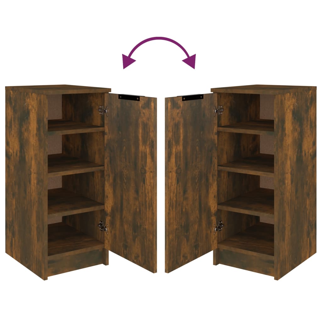 vidaXL Meuble à chaussures chêne fumé 30x35x70 cm bois d'ingénierie