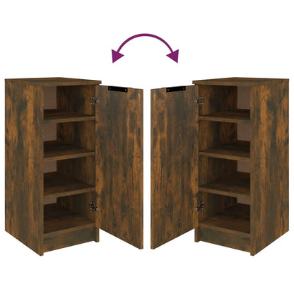 vidaXL Meuble à chaussures chêne fumé 30x35x70 cm bois d'ingénierie
