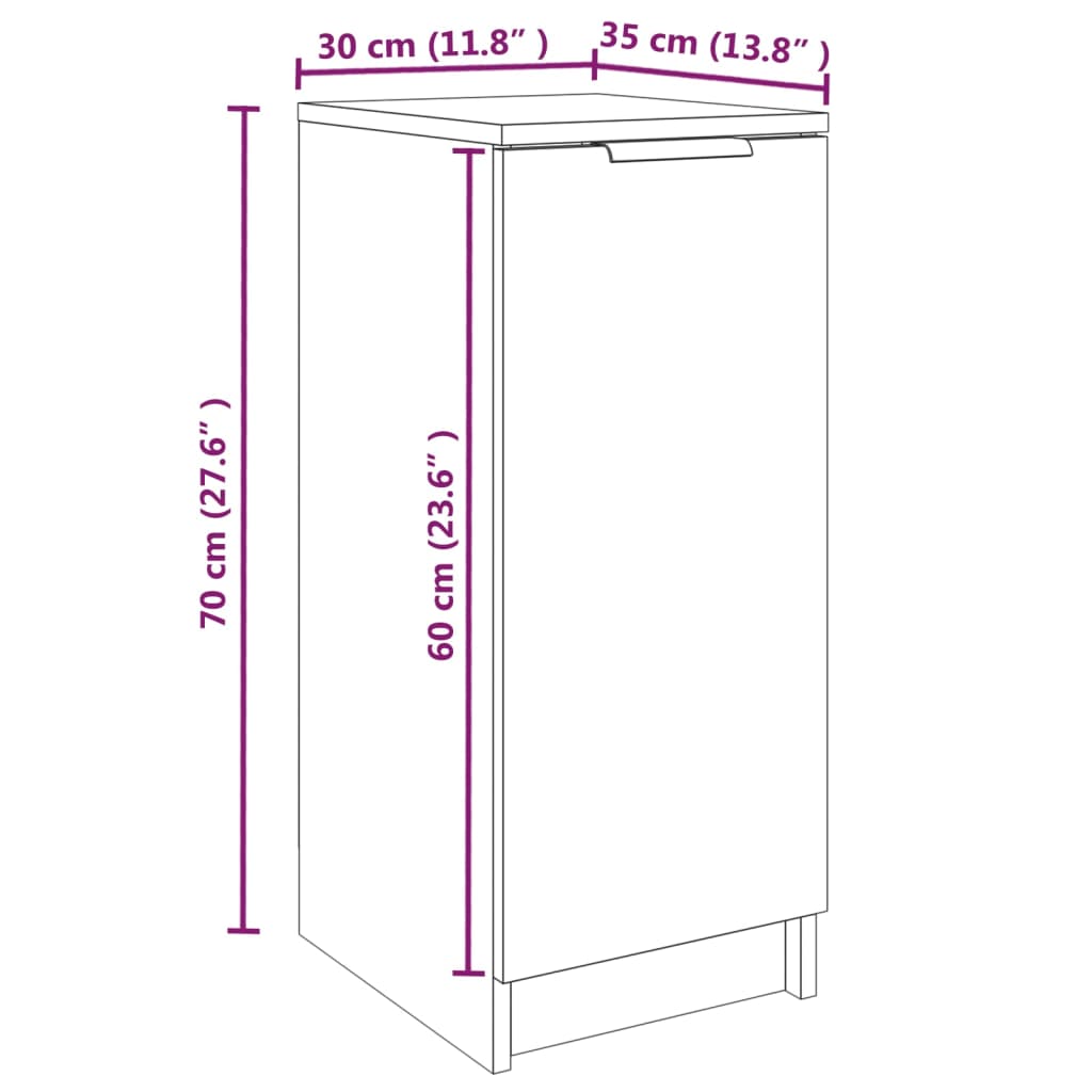 vidaXL Meuble à chaussures chêne fumé 30x35x70 cm bois d'ingénierie