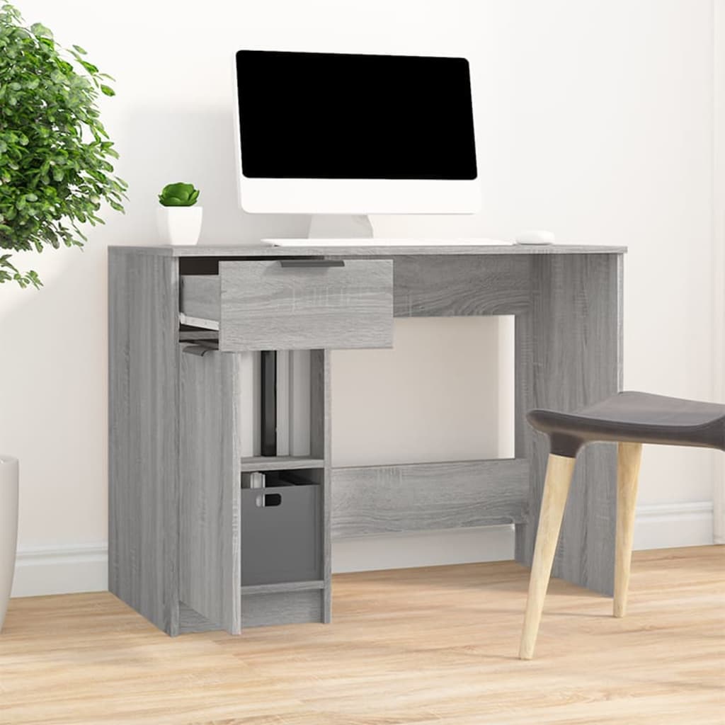 vidaXL Bureau Gris Sonoma 100x50x75 cm Bois d'ingénierie