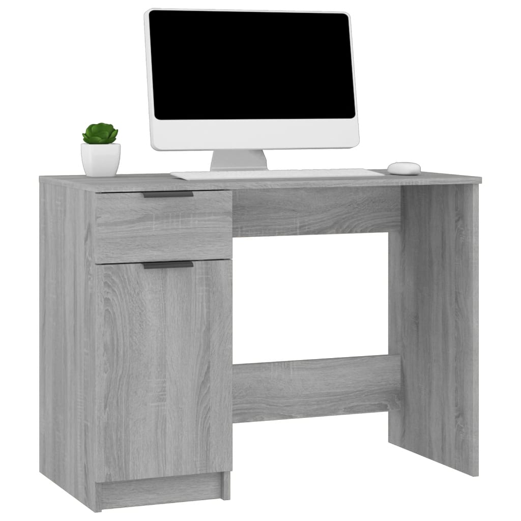 vidaXL Bureau Gris Sonoma 100x50x75 cm Bois d'ingénierie