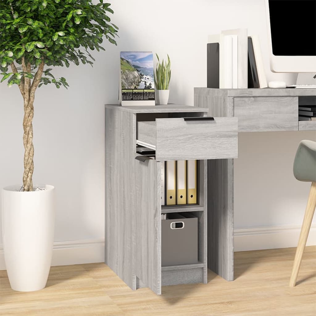 vidaXL Meuble de bureau Gris Sonoma 33,5x50x75 cm Bois d'ingénierie