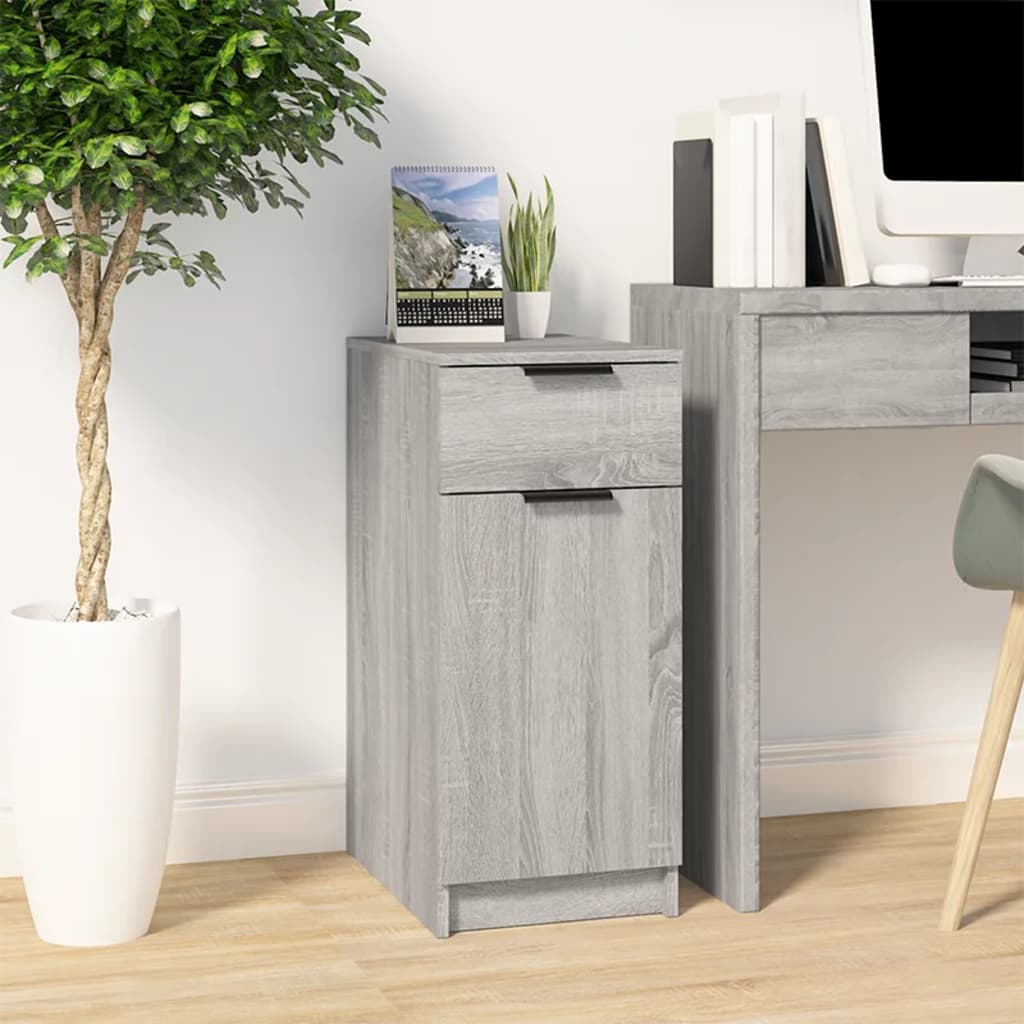 vidaXL Meuble de bureau Gris Sonoma 33,5x50x75 cm Bois d'ingénierie