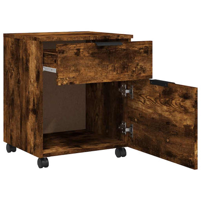 vidaXL Mobiler Aktenschrank mit Rollen Räuchereiche 45x38x54 cm