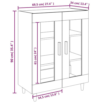 vidaXL Sideboard Räuchereiche 69,5x34x90 cm Holzwerkstoff