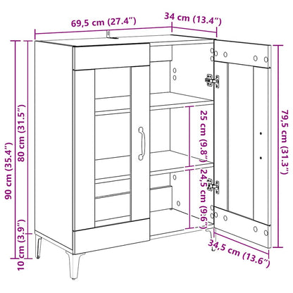vidaXL Buffet chêne fumé 69,5x34x90 cm Bois d'ingénierie