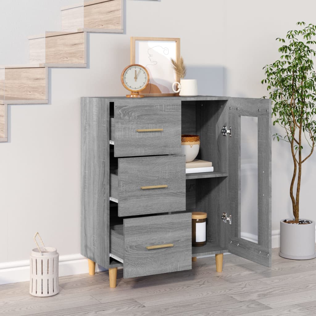 vidaXL Buffet en aggloméré gris chêne sonoma 69,5x34x90 cm