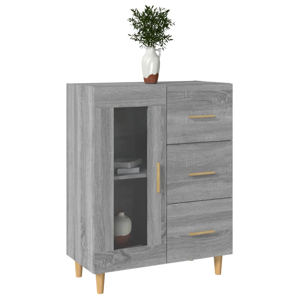 vidaXL Buffet en aggloméré gris chêne sonoma 69,5x34x90 cm