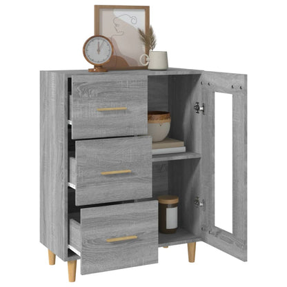 vidaXL Buffet en aggloméré gris chêne sonoma 69,5x34x90 cm