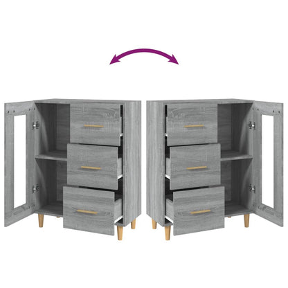 vidaXL Buffet en aggloméré gris chêne sonoma 69,5x34x90 cm
