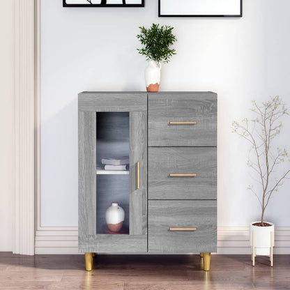 vidaXL Buffet en aggloméré gris chêne sonoma 69,5x34x90 cm