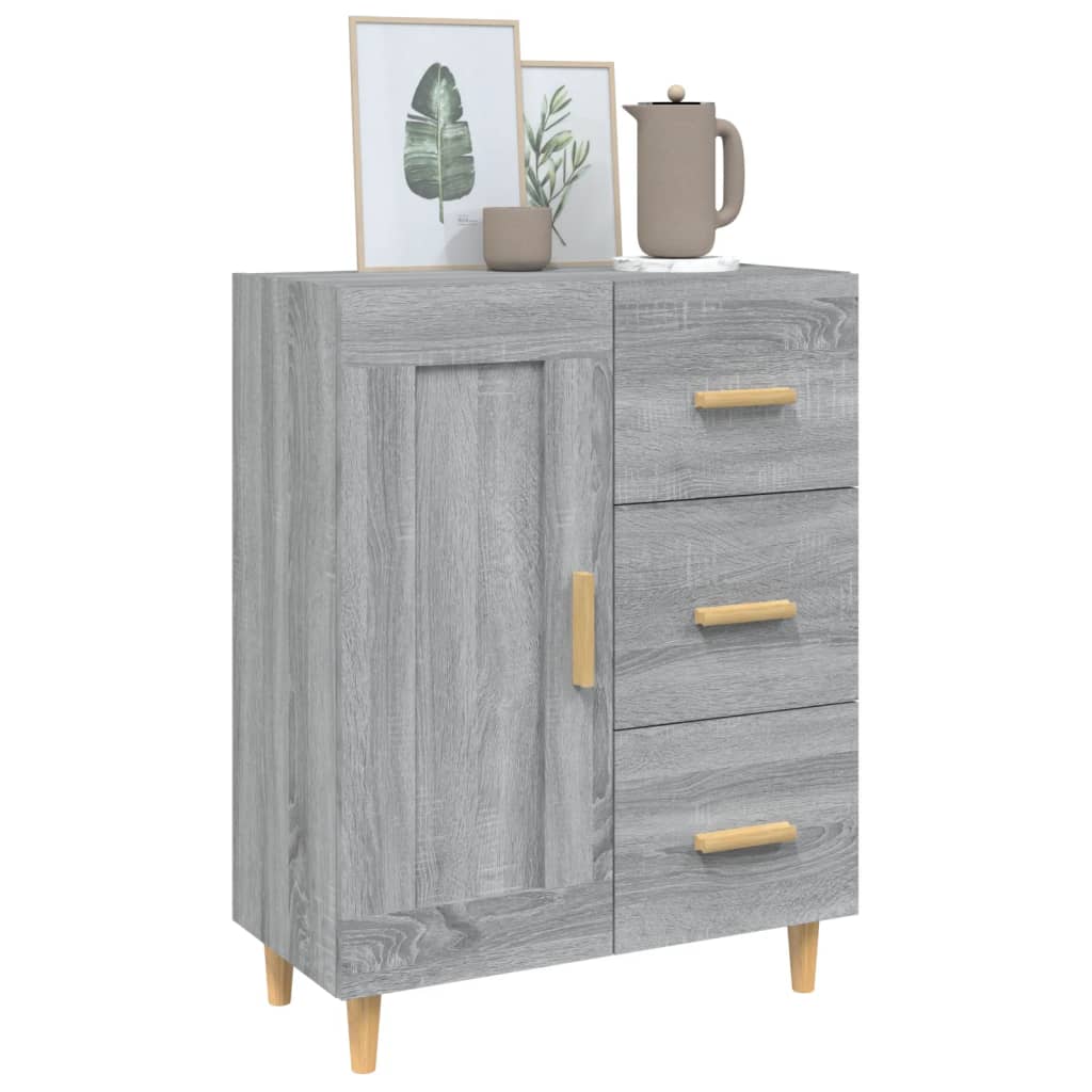 vidaXL Buffet en aggloméré gris chêne sonoma 69,5x34x90 cm