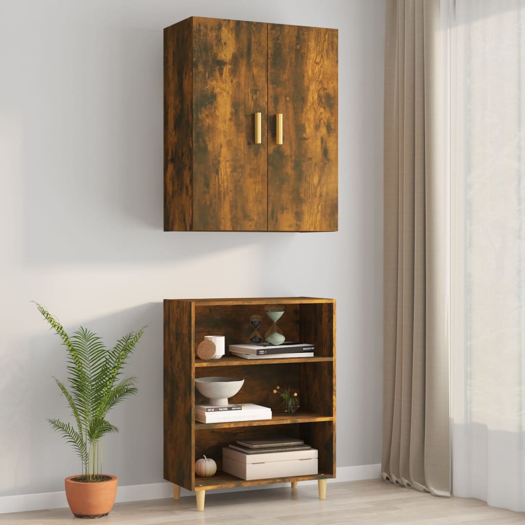 vidaXL Meuble haut chêne fumé 69,5x34x90 cm