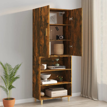 vidaXL Meuble haut chêne fumé 69,5x34x90 cm
