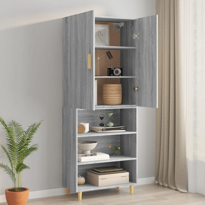 vidaXL Meuble haut gris Sonoma 69,5x34x90 cm