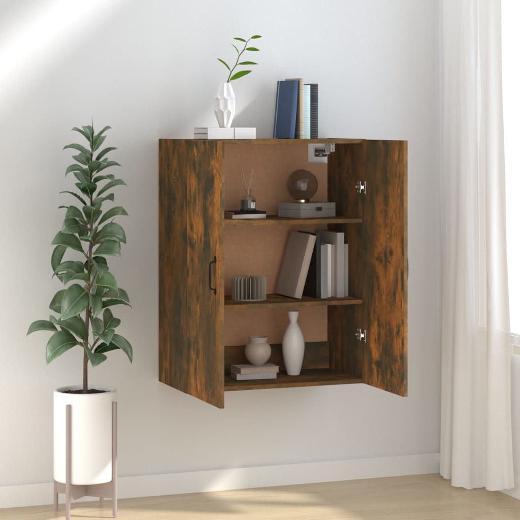 vidaXL Armoire murale chêne fumé 69,5x34x90 cm bois d'ingénierie