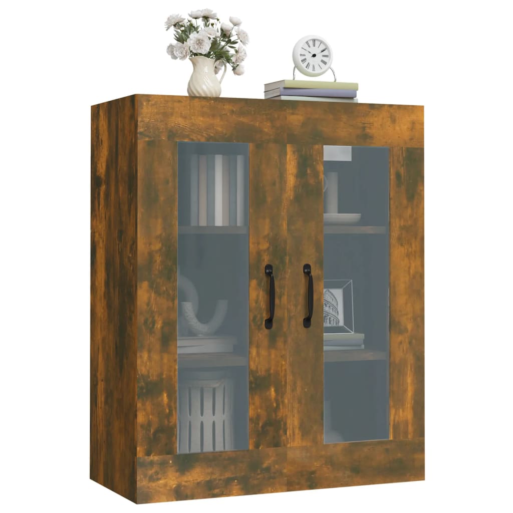 vidaXL Meuble haut chêne fumé 69,5x34x90 cm