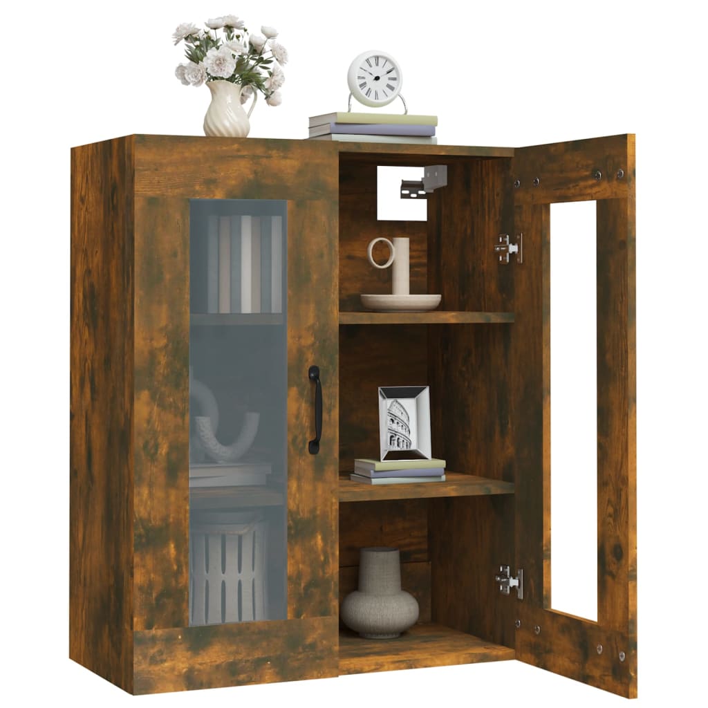 vidaXL Meuble haut chêne fumé 69,5x34x90 cm
