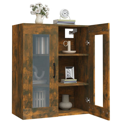 vidaXL Meuble haut chêne fumé 69,5x34x90 cm