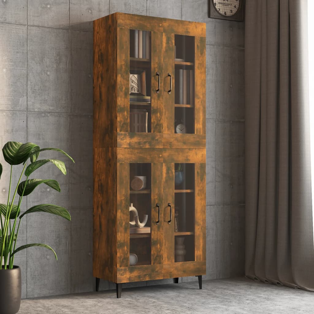 vidaXL Meuble haut chêne fumé 69,5x34x90 cm