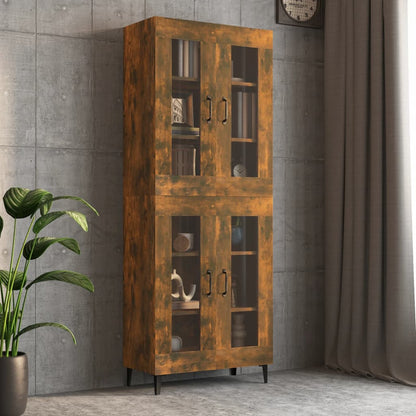 vidaXL Meuble haut chêne fumé 69,5x34x90 cm