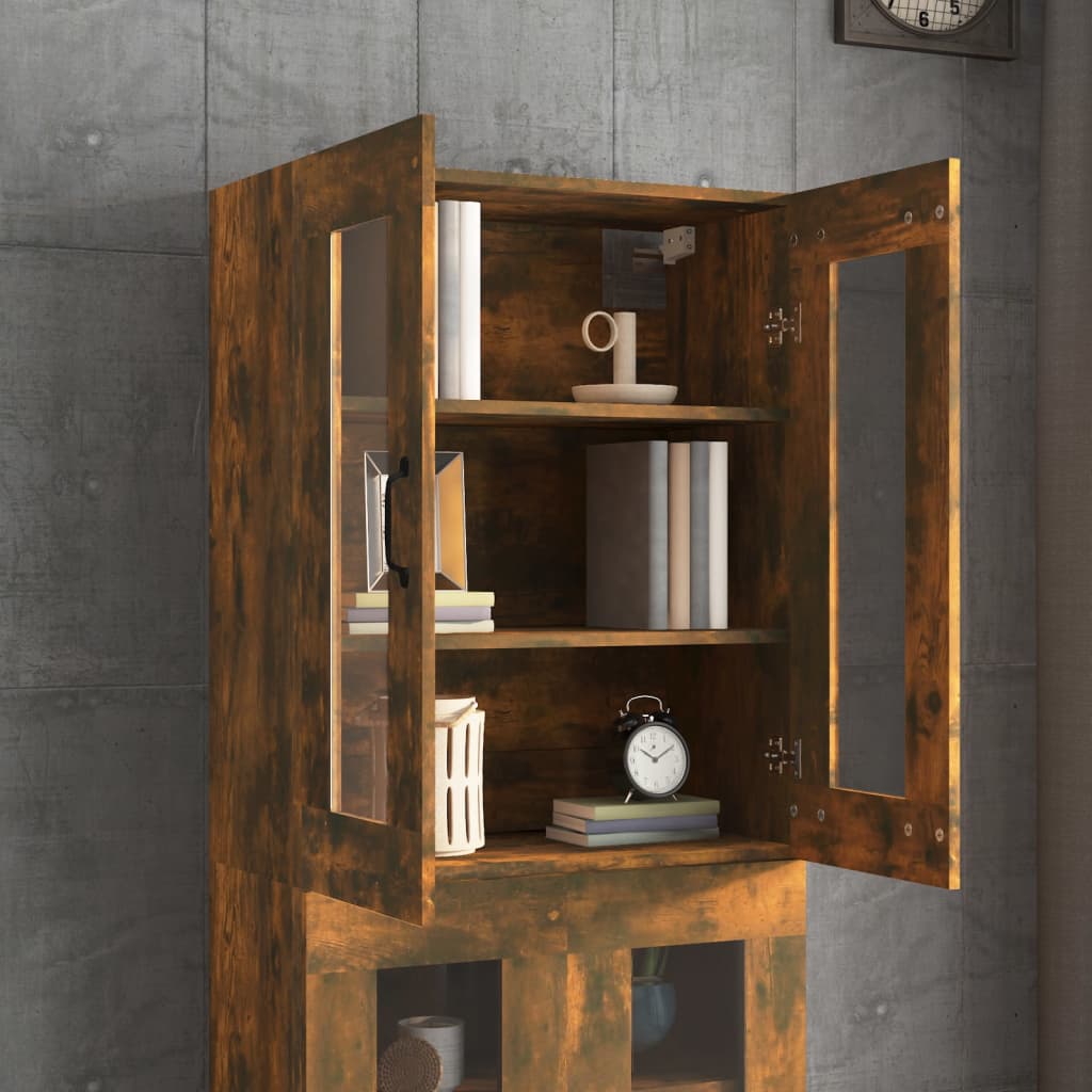 vidaXL Meuble haut chêne fumé 69,5x34x90 cm