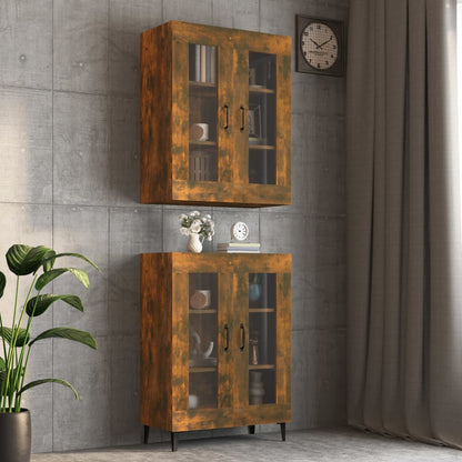 vidaXL Meuble haut chêne fumé 69,5x34x90 cm