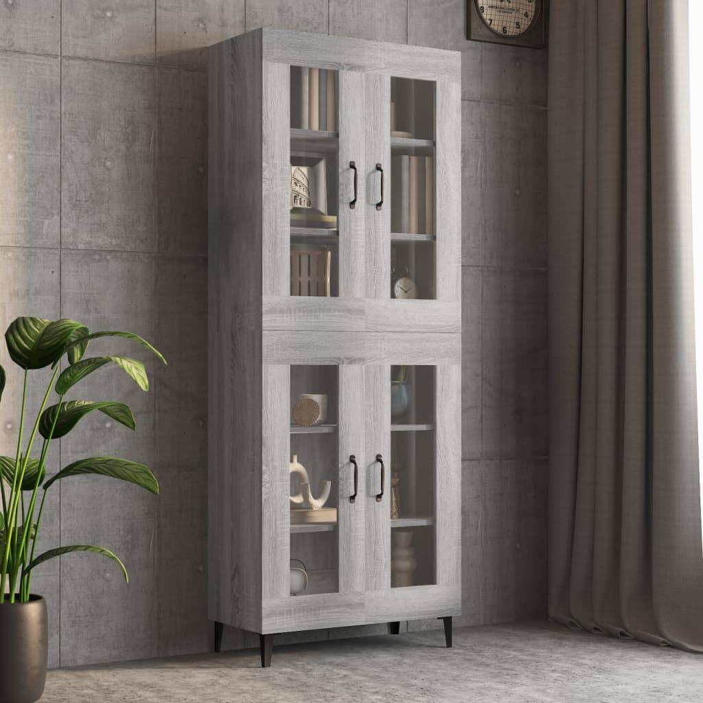 vidaXL Meuble haut gris Sonoma 69,5x34x90 cm