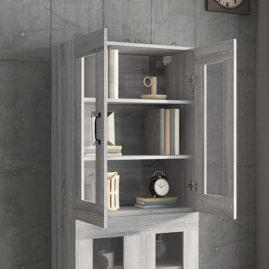 vidaXL Meuble haut gris Sonoma 69,5x34x90 cm