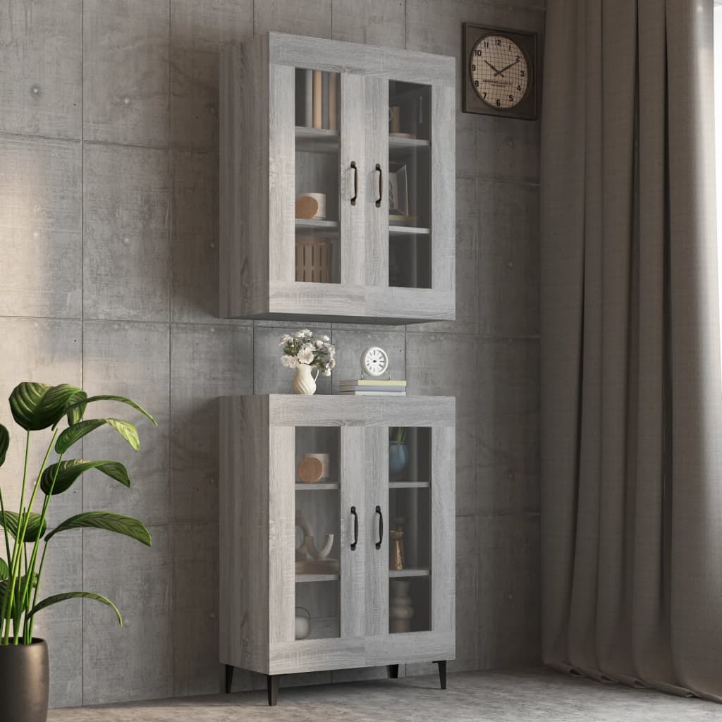 vidaXL Meuble haut gris Sonoma 69,5x34x90 cm