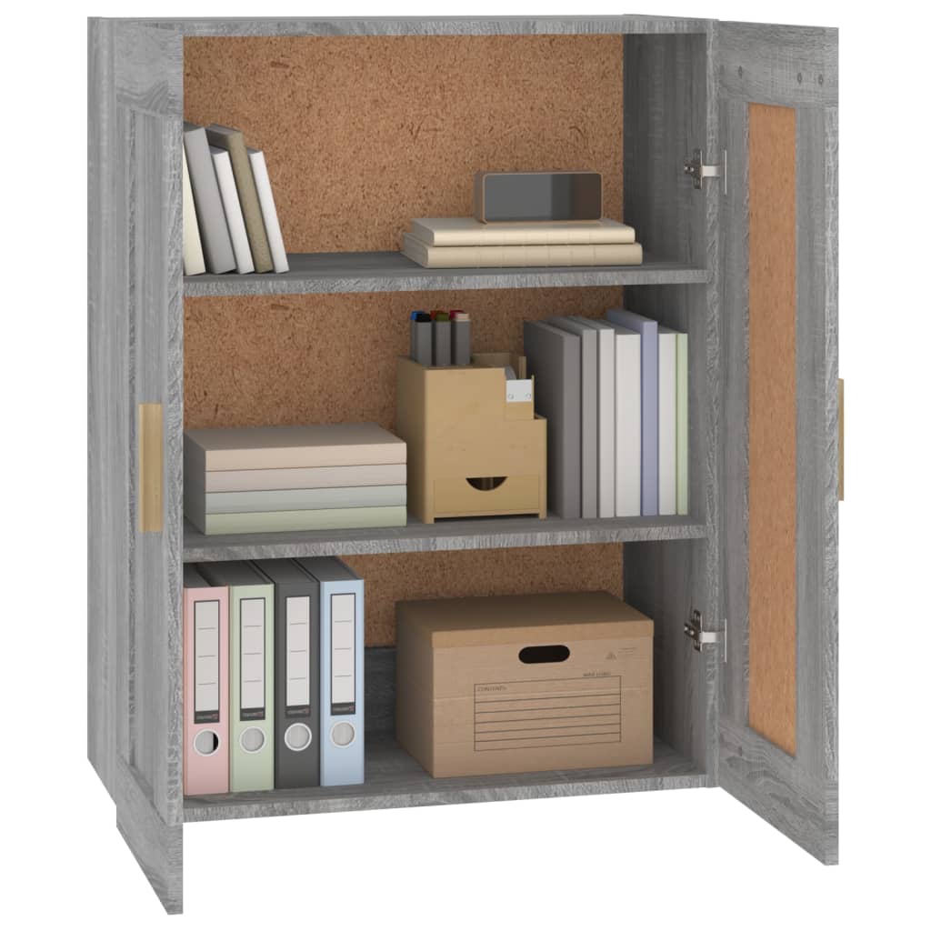 vidaXL Wandschrank Grau Sonoma 69,5x32,5x90 cm Holzwerkstoff