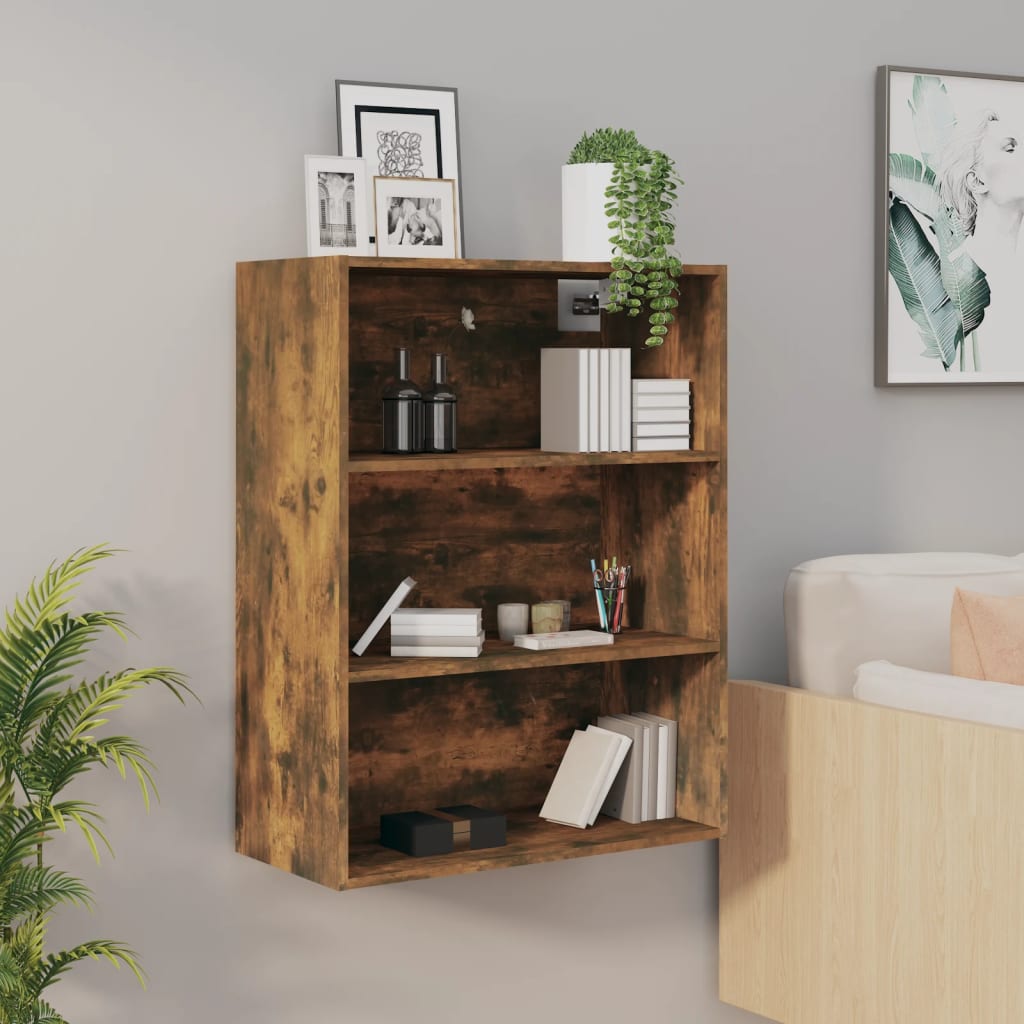 vidaXL Meuble haut chêne fumé 69,5x32,5x90 cm