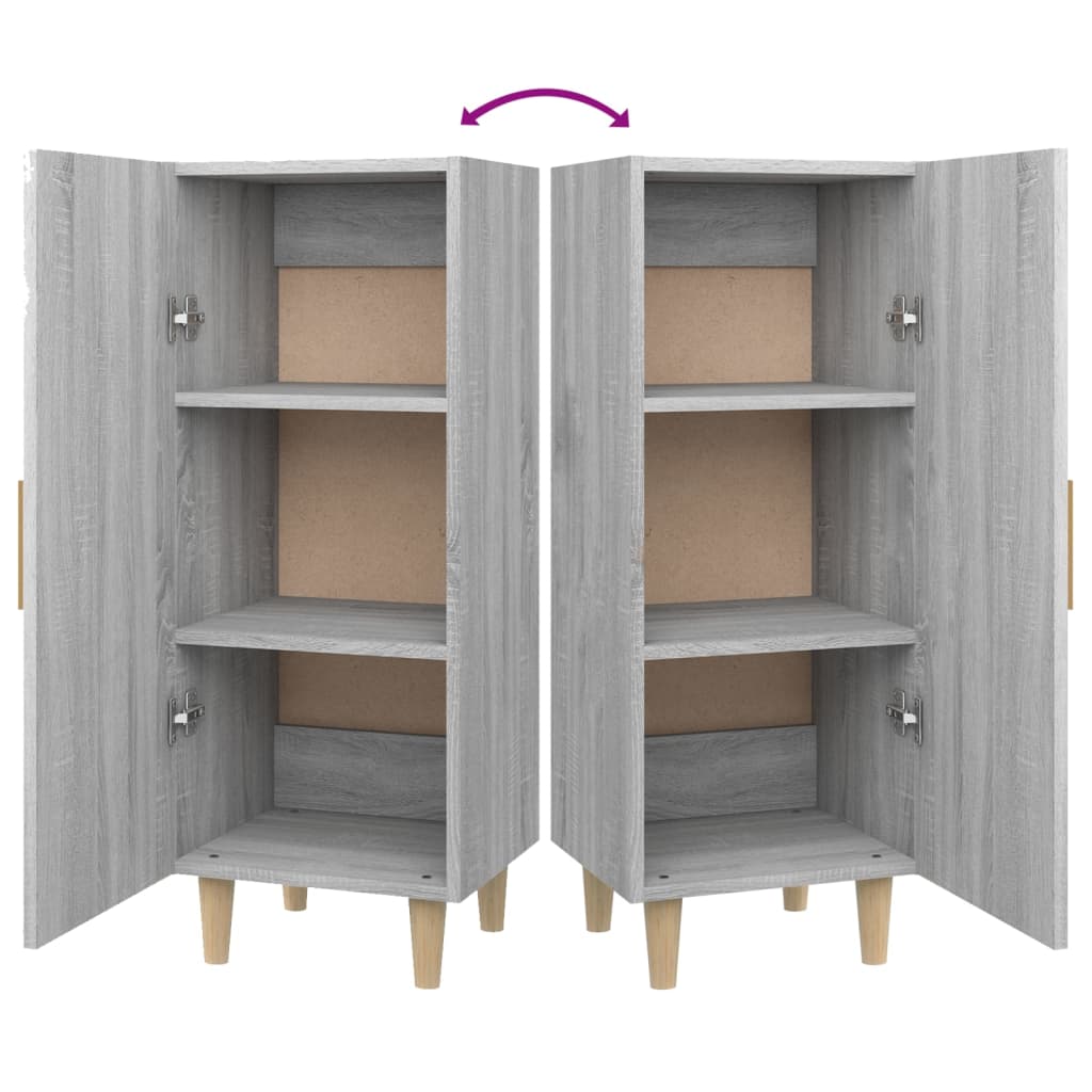 vidaXL Bahut gris Sonoma 34,5x34x90 cm Bois d'ingénierie