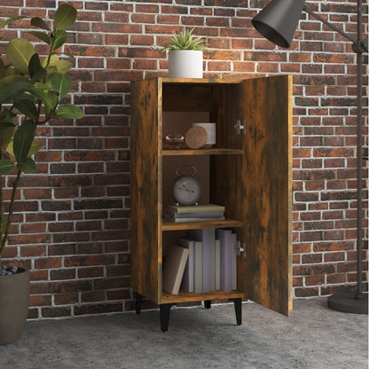 vidaXL Commode Chêne fumé 34,5x34x90 cm Bois d'ingénierie
